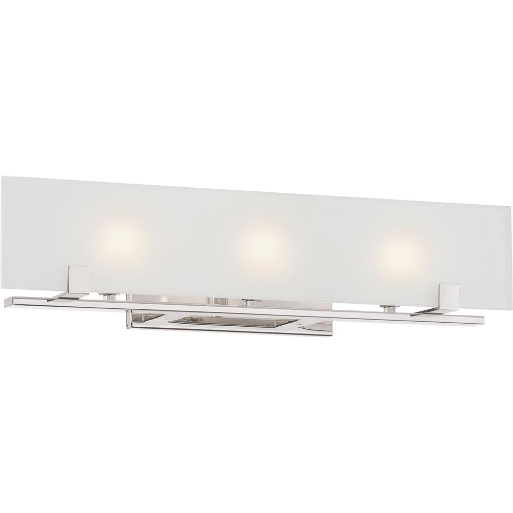 Nuvo Lighting 60/5177  Lynne - 3 Light Halogen Vanity Fixture with Frosted Glass - Lamps Included in Polished Nickel Finish